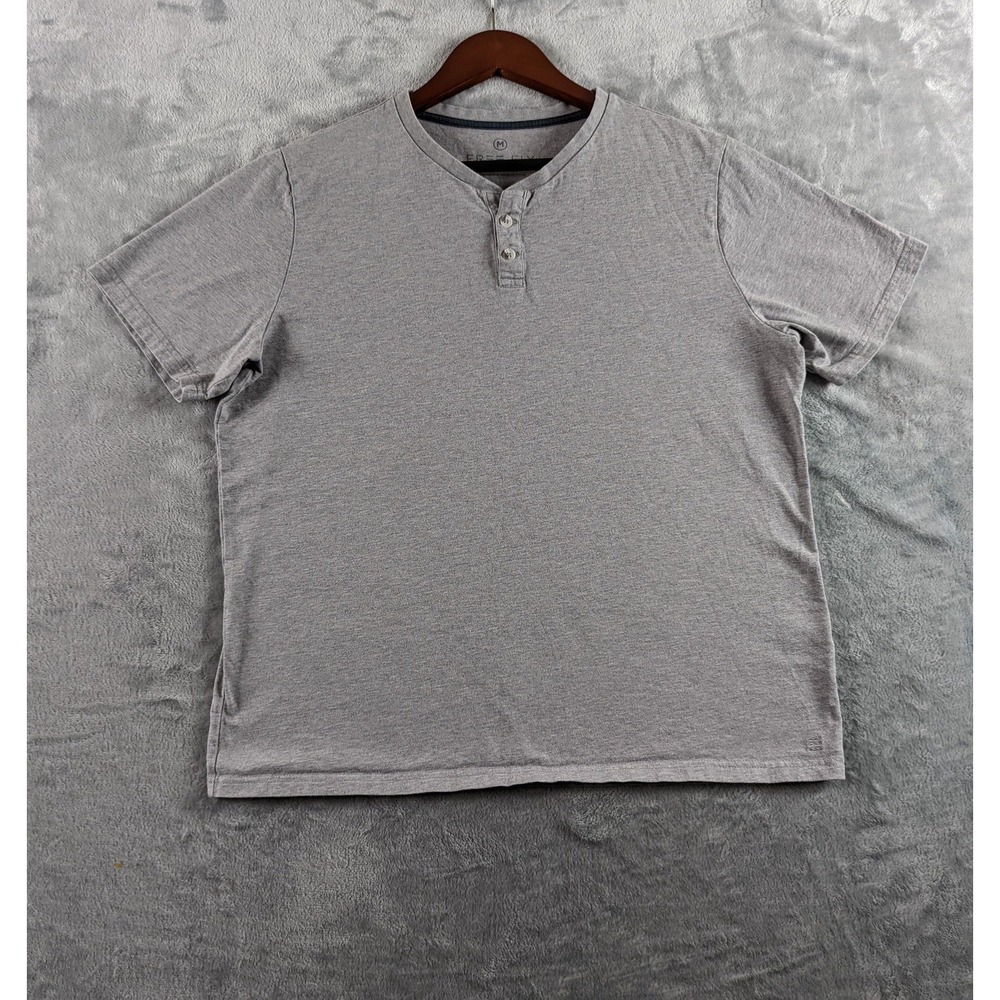 Free Fly Henley Shirt Mens Medium Gray Short Sleeve Bamboo Blend Tee Casual